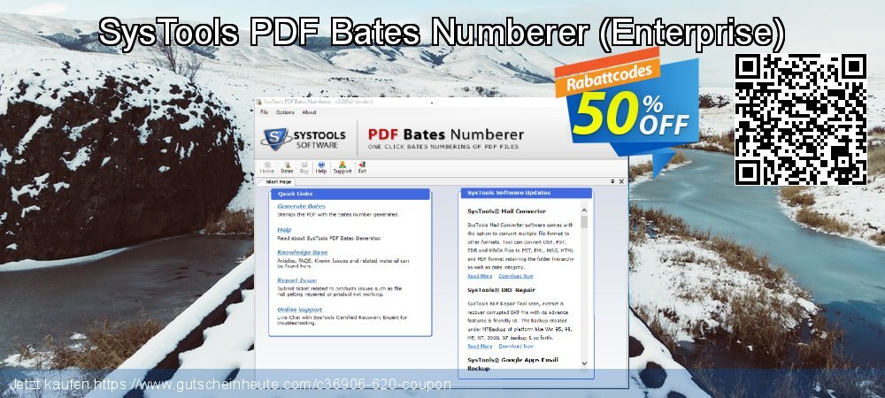 SysTools PDF Bates Numberer - Enterprise  überraschend Rabatt Bildschirmfoto