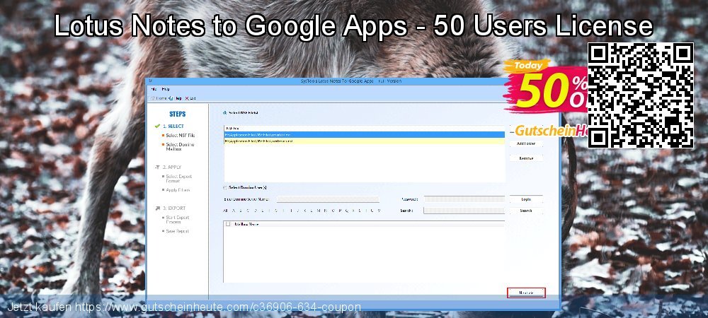 Lotus Notes to Google Apps - 50 Users License klasse Förderung Bildschirmfoto