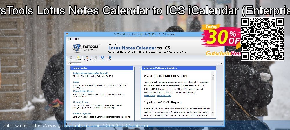 SysTools Lotus Notes Calendar to ICS iCalendar - Enterprise  überraschend Außendienst-Promotions Bildschirmfoto