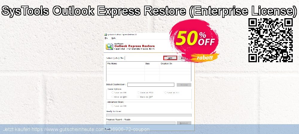 SysTools Outlook Express Restore - Enterprise License  wunderbar Preisreduzierung Bildschirmfoto