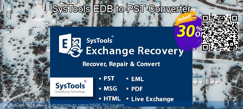 SysTools EDB to PST Converter aufregenden Verkaufsförderung Bildschirmfoto