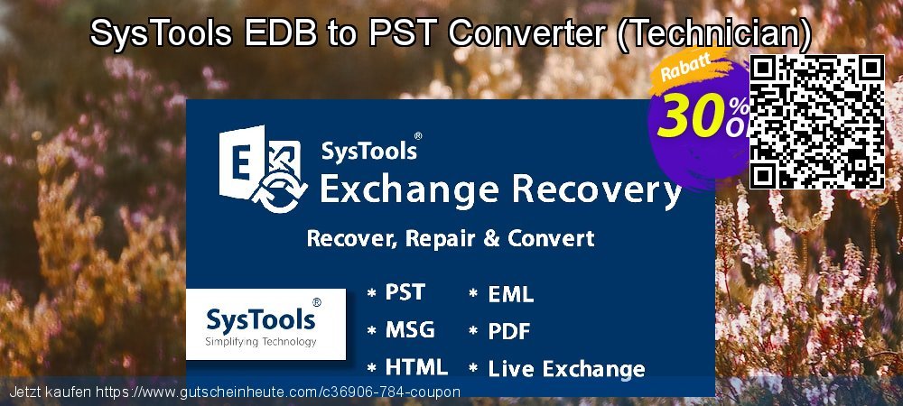 SysTools EDB to PST Converter - Technician  umwerfenden Außendienst-Promotions Bildschirmfoto
