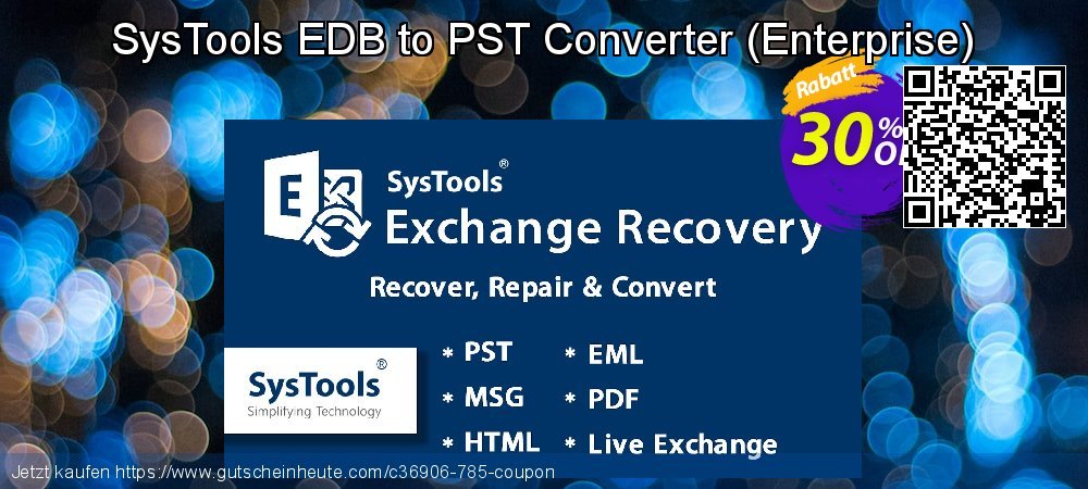 SysTools EDB to PST Converter - Enterprise  geniale Preisreduzierung Bildschirmfoto
