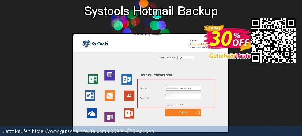 Systools Hotmail Backup unglaublich Promotionsangebot Bildschirmfoto