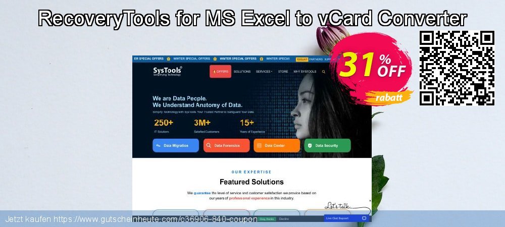 RecoveryTools for MS Excel to vCard Converter toll Sale Aktionen Bildschirmfoto