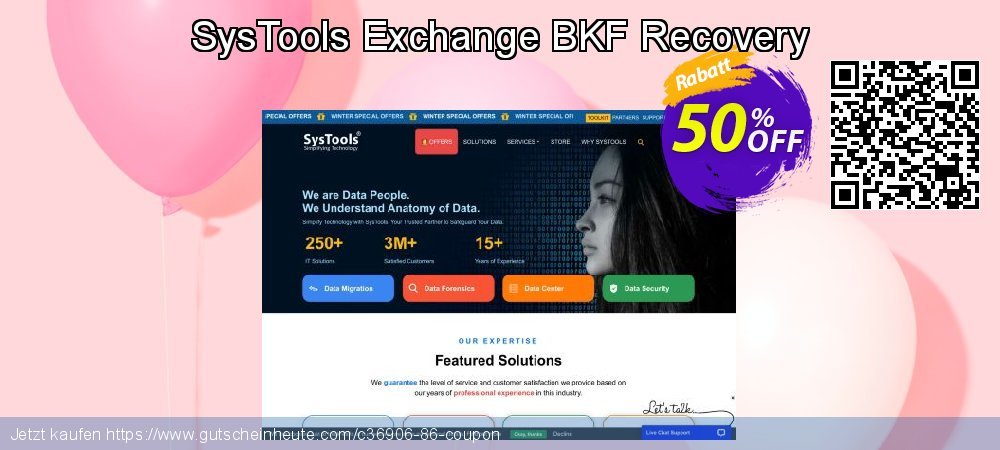 SysTools Exchange BKF Recovery umwerfende Verkaufsförderung Bildschirmfoto