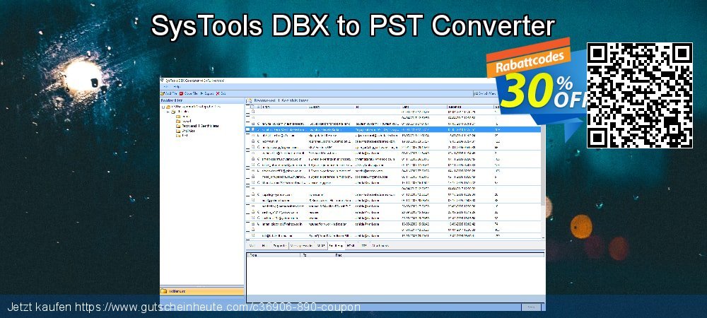 SysTools DBX to PST Converter unglaublich Beförderung Bildschirmfoto