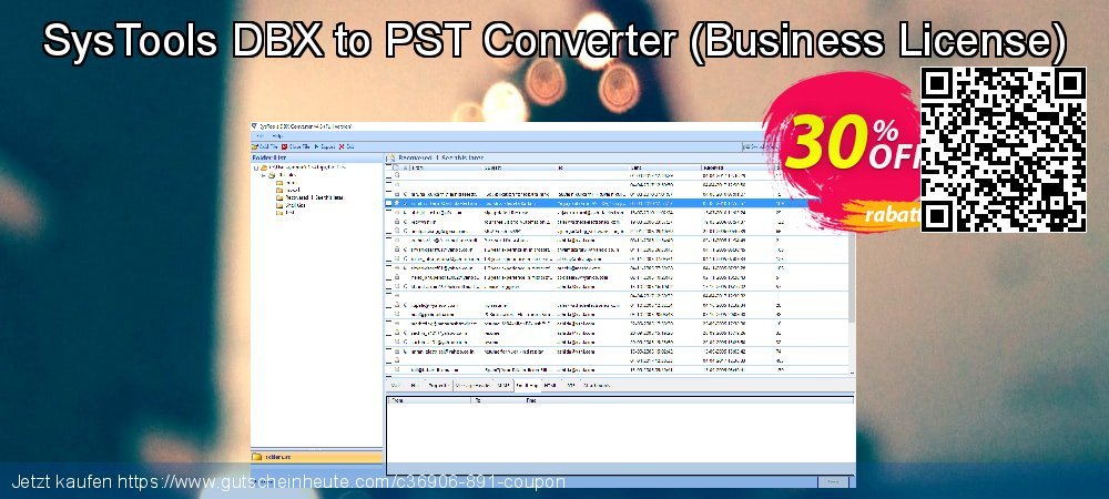 SysTools DBX to PST Converter - Business License  fantastisch Sale Aktionen Bildschirmfoto