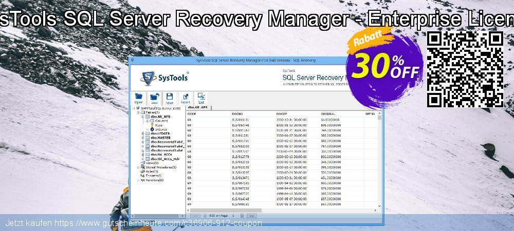 SysTools SQL Server Recovery Manager - Enterprise License spitze Angebote Bildschirmfoto