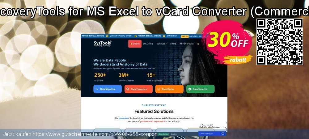 RecoveryTools for MS Excel to vCard Converter - Commercial  wunderbar Preisreduzierung Bildschirmfoto