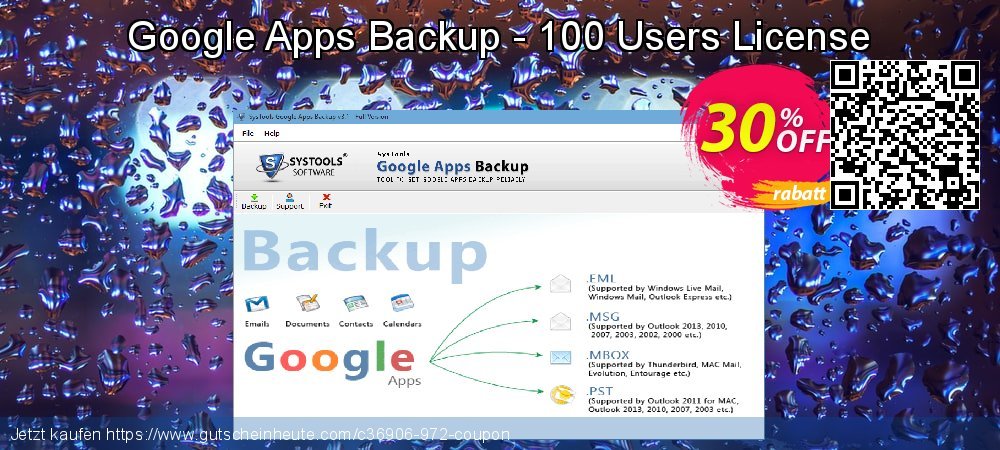 Google Apps Backup - 100 Users License aufregende Preisreduzierung Bildschirmfoto