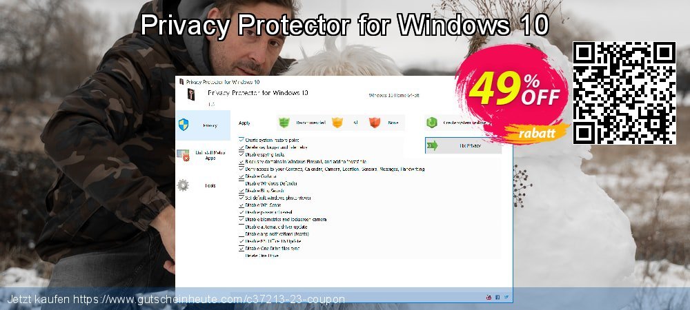 Privacy Protector for Windows 10 uneingeschränkt Außendienst-Promotions Bildschirmfoto