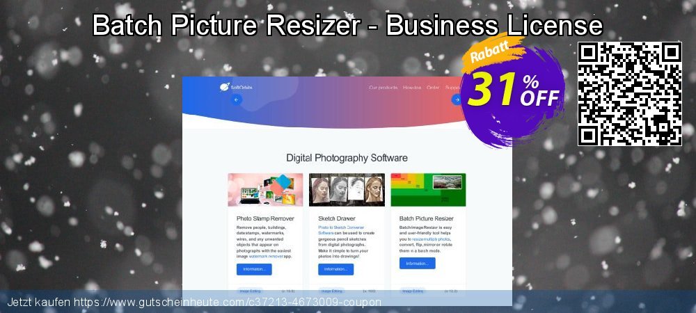 Batch Picture Resizer - Business License exklusiv Promotionsangebot Bildschirmfoto