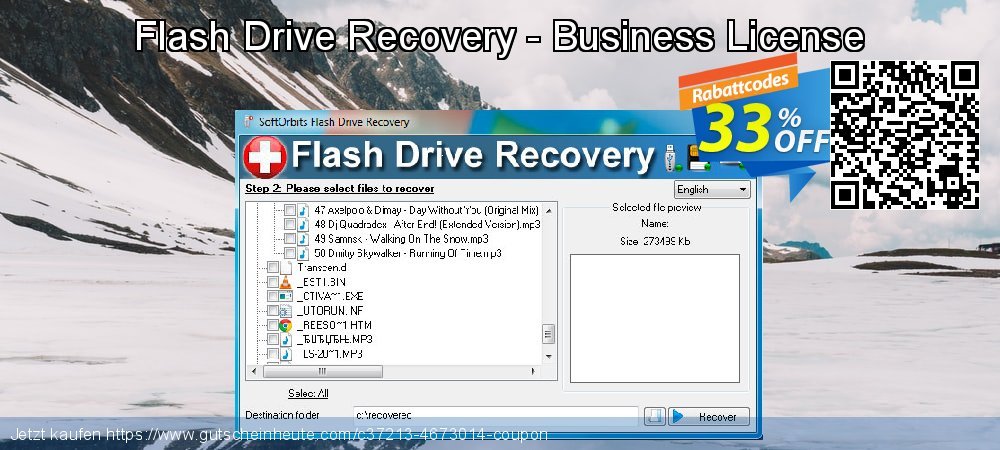 Flash Drive Recovery - Business License Sonderangebote Verkaufsförderung Bildschirmfoto