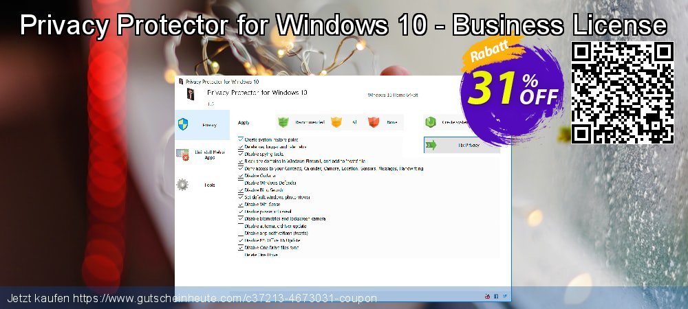 Privacy Protector for Windows 10 - Business License faszinierende Verkaufsförderung Bildschirmfoto