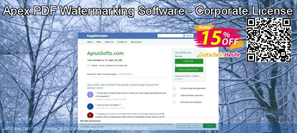 Apex PDF Watermarking Software - Corporate License ausschließlich Außendienst-Promotions Bildschirmfoto