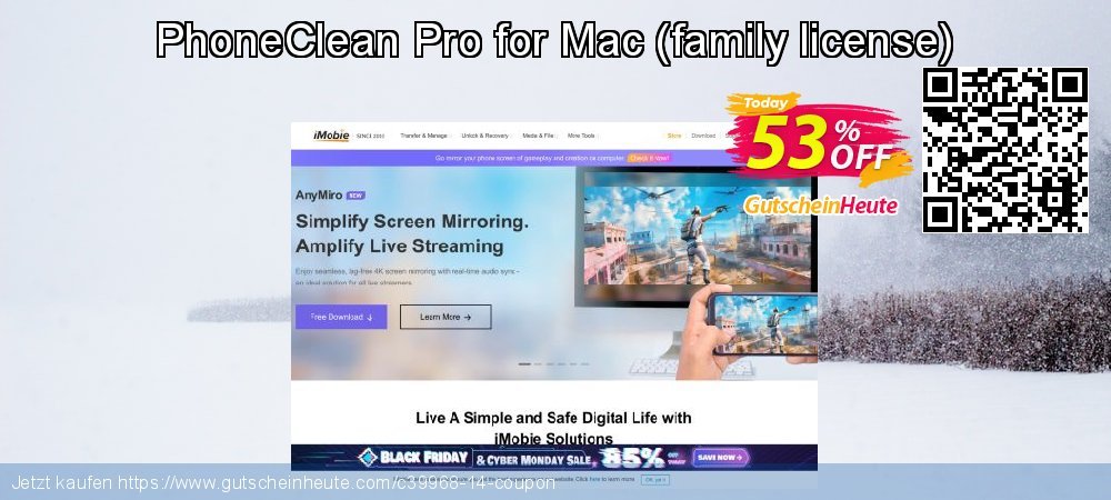PhoneClean Pro for Mac - family license  aufregende Ermäßigungen Bildschirmfoto