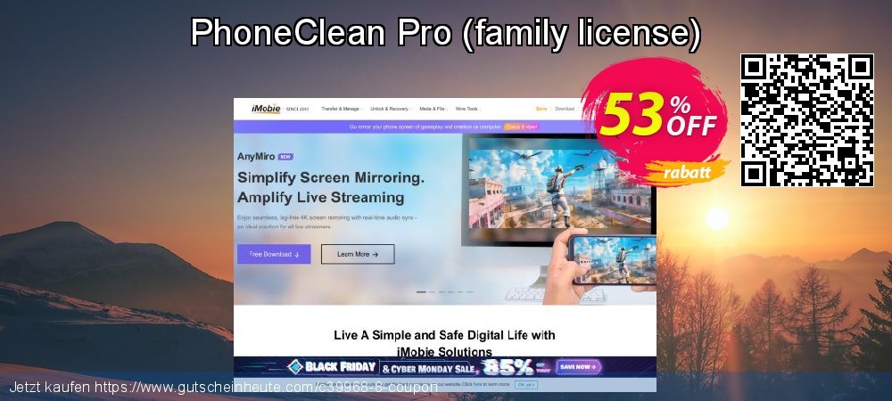 PhoneClean Pro - family license  formidable Ermäßigung Bildschirmfoto