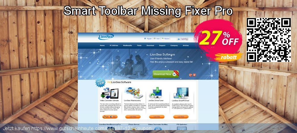 Smart Toolbar Missing Fixer Pro wunderschön Verkaufsförderung Bildschirmfoto