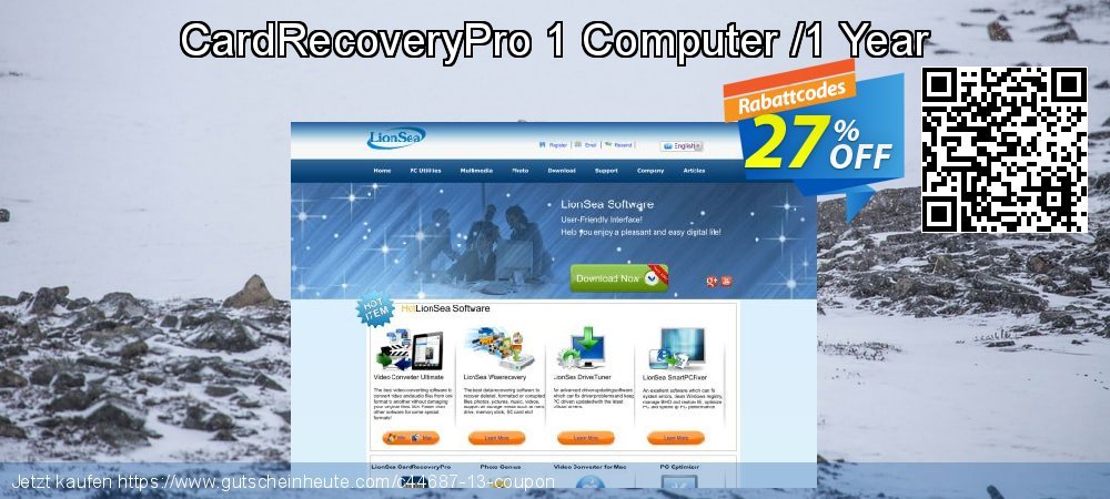 CardRecoveryPro 1 Computer /1 Year wunderschön Förderung Bildschirmfoto