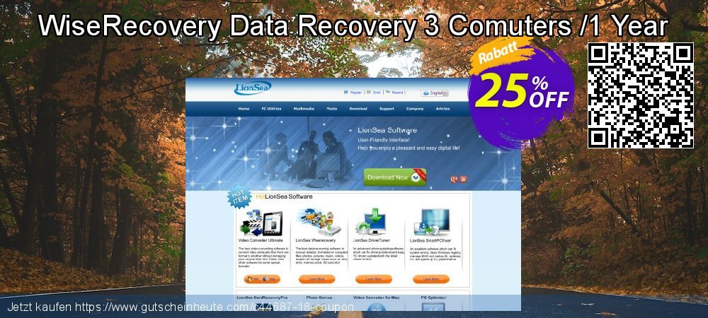 WiseRecovery Data Recovery 3 Comuters /1 Year verwunderlich Preisnachlässe Bildschirmfoto