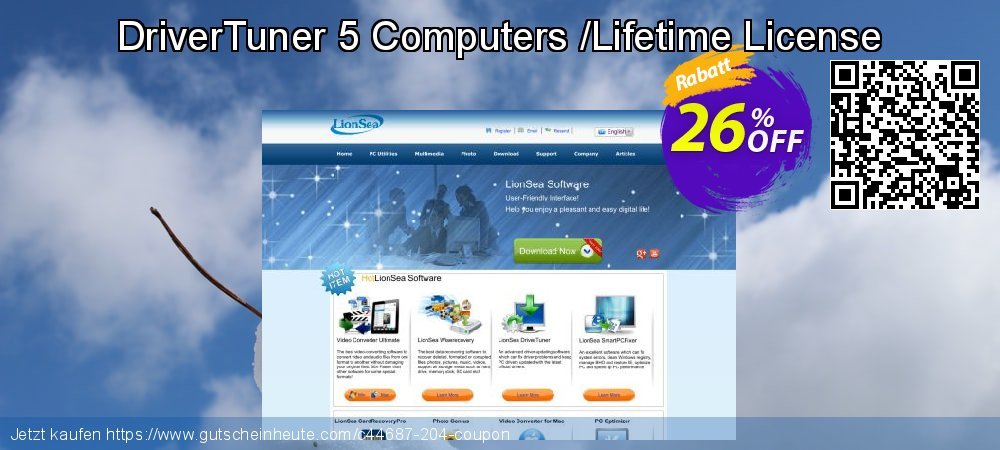 DriverTuner 5 Computers /Lifetime License ausschließenden Ermäßigung Bildschirmfoto