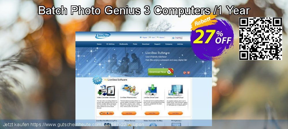 Batch Photo Genius 3 Computers /1 Year faszinierende Diskont Bildschirmfoto