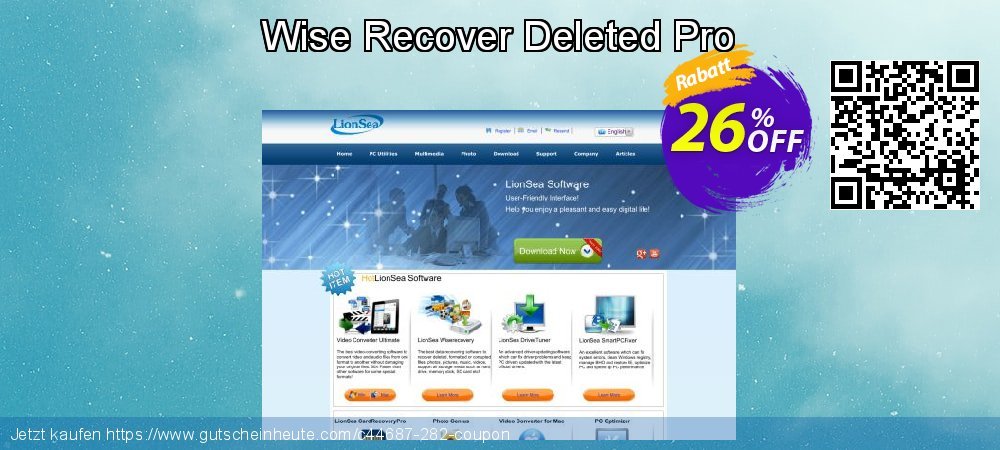 Wise Recover Deleted Pro toll Rabatt Bildschirmfoto