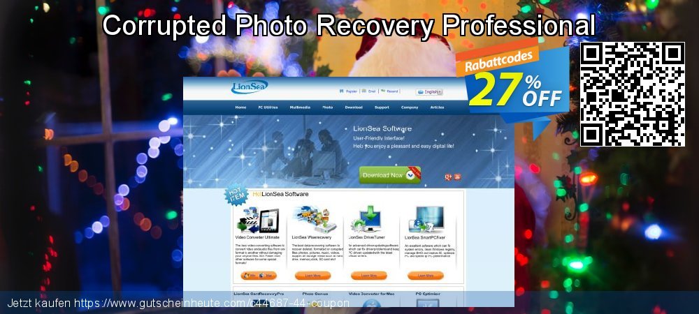 Corrupted Photo Recovery Professional wunderschön Außendienst-Promotions Bildschirmfoto