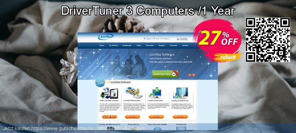 DriverTuner 3 Computers /1 Year aufregenden Angebote Bildschirmfoto