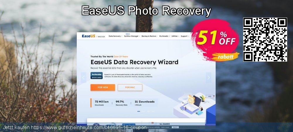 EaseUS Photo Recovery exklusiv Angebote Bildschirmfoto