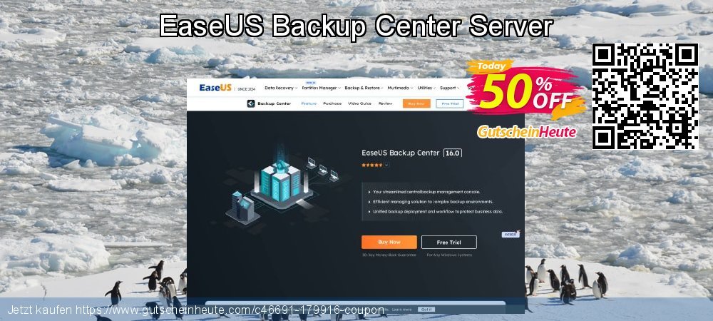 EaseUS Backup Center Server überraschend Verkaufsförderung Bildschirmfoto