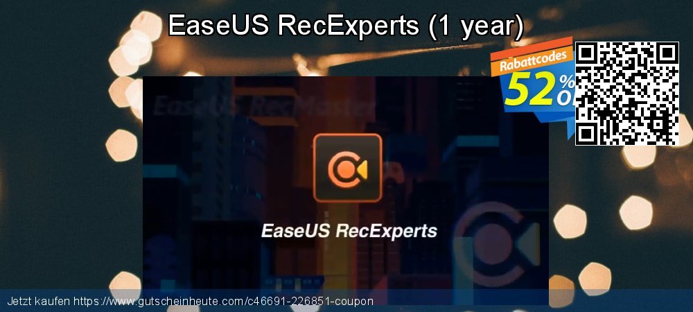 EaseUS RecExperts - 1 year  formidable Ermäßigung Bildschirmfoto