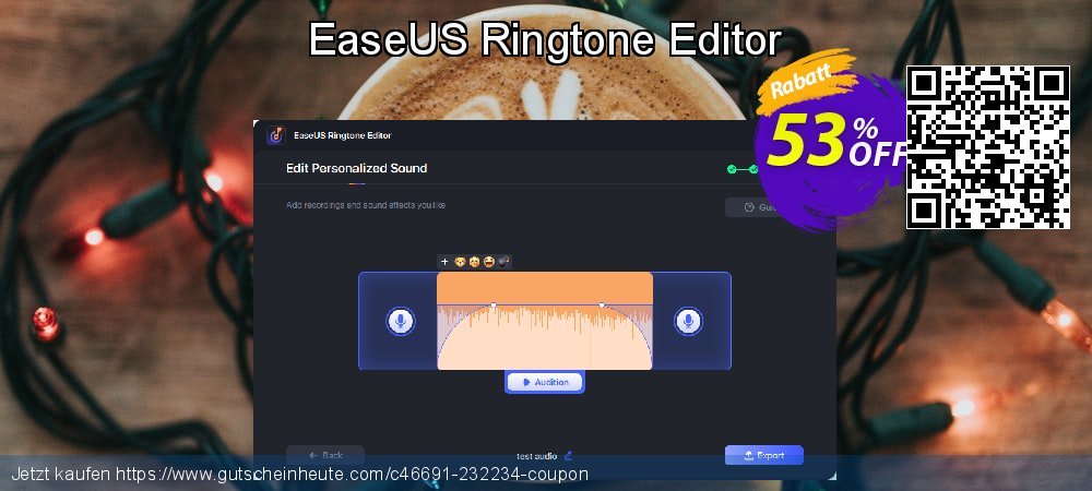 EaseUS Ringtone Editor erstaunlich Ermäßigungen Bildschirmfoto