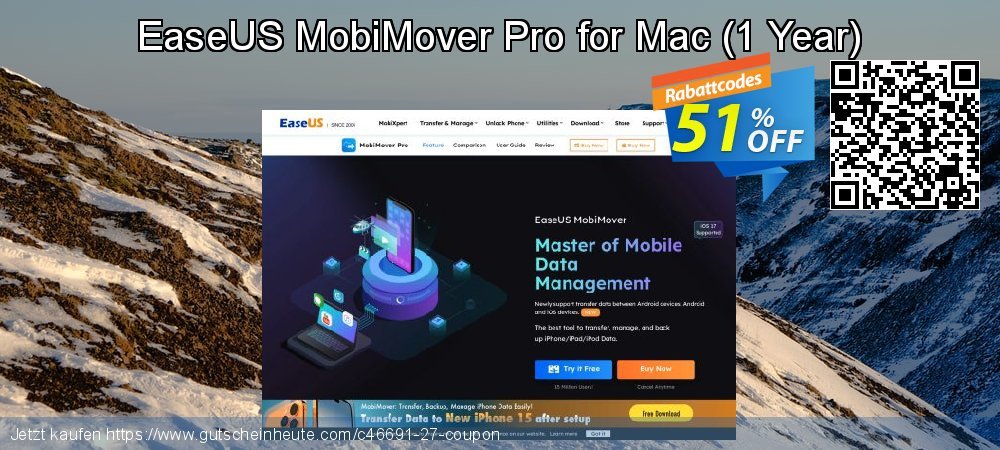 EaseUS MobiMover Pro for Mac - 1 Year  verblüffend Rabatt Bildschirmfoto