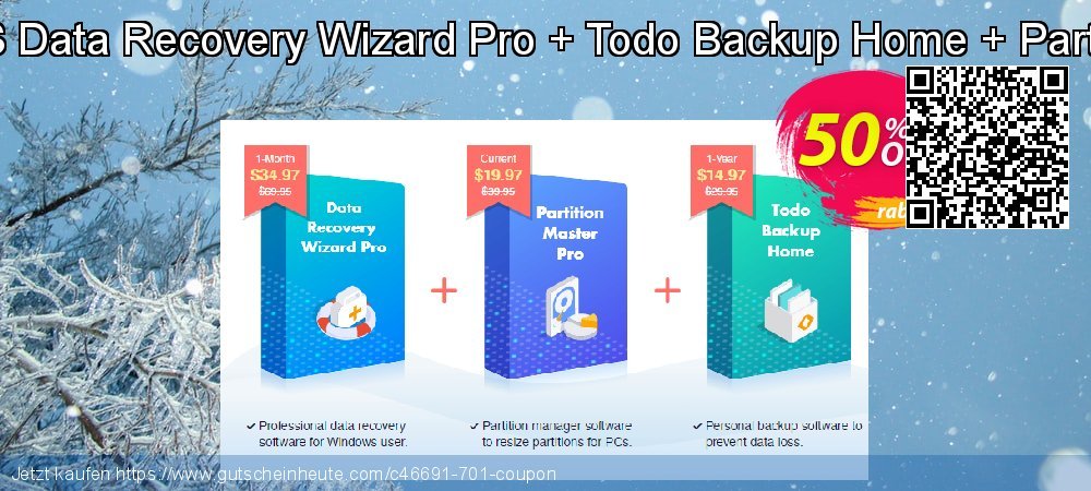Bundle: EaseUS Data Recovery Wizard Pro + Todo Backup Home + Partition Master Pro fantastisch Sale Aktionen Bildschirmfoto