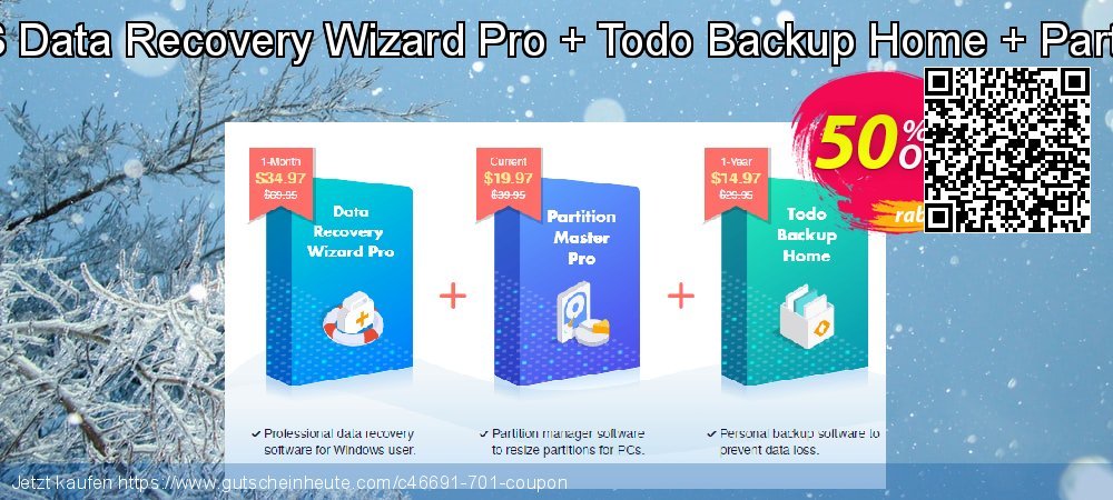 Bundle: EaseUS Data Recovery Wizard Pro + Todo Backup Home + Partition Master Pro atemberaubend Preisnachlässe Bildschirmfoto