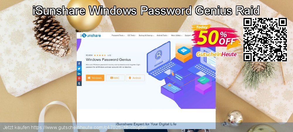 iSunshare Windows Password Genius Raid verblüffend Sale Aktionen Bildschirmfoto