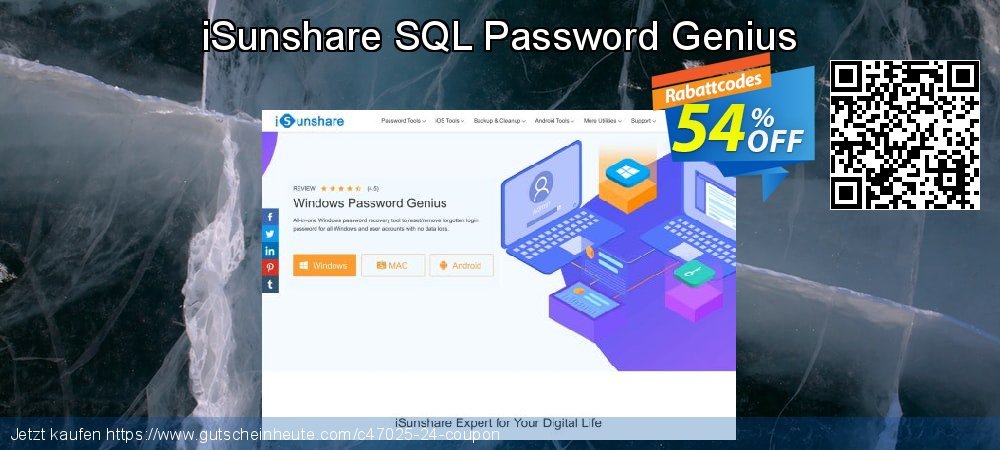 iSunshare SQL Password Genius faszinierende Ermäßigung Bildschirmfoto