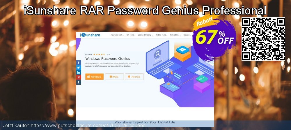 iSunshare RAR Password Genius Professional aufregende Preisreduzierung Bildschirmfoto