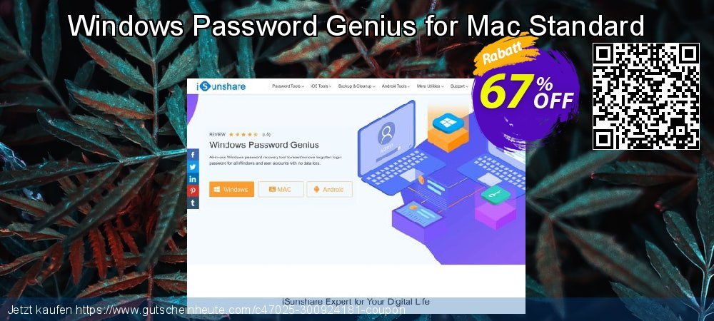 Windows Password Genius for Mac Standard exklusiv Rabatt Bildschirmfoto