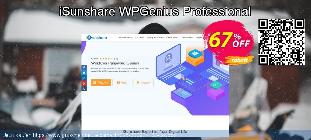 iSunshare WPGenius Professional erstaunlich Diskont Bildschirmfoto