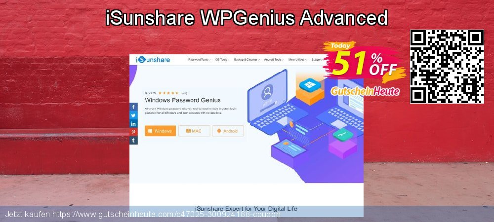 iSunshare WPGenius Advanced unglaublich Ermäßigung Bildschirmfoto