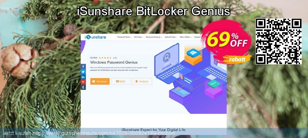 iSunshare BitLocker Genius unglaublich Ermäßigung Bildschirmfoto