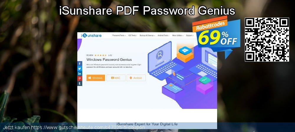 iSunshare PDF Password Genius genial Ermäßigung Bildschirmfoto