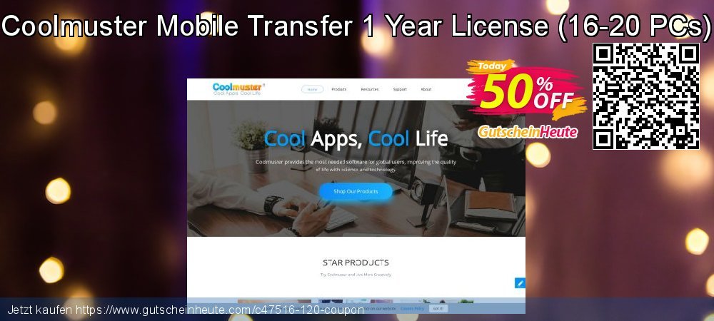 Coolmuster Mobile Transfer 1 Year License - 16-20 PCs  verblüffend Promotionsangebot Bildschirmfoto