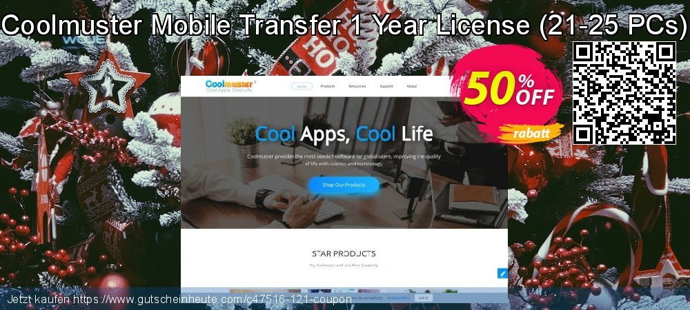 Coolmuster Mobile Transfer 1 Year License - 21-25 PCs  wundervoll Nachlass Bildschirmfoto