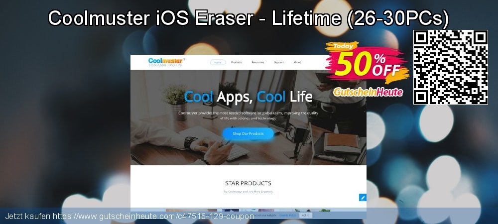 Coolmuster iOS Eraser - Lifetime - 26-30PCs  aufregenden Preisnachlass Bildschirmfoto