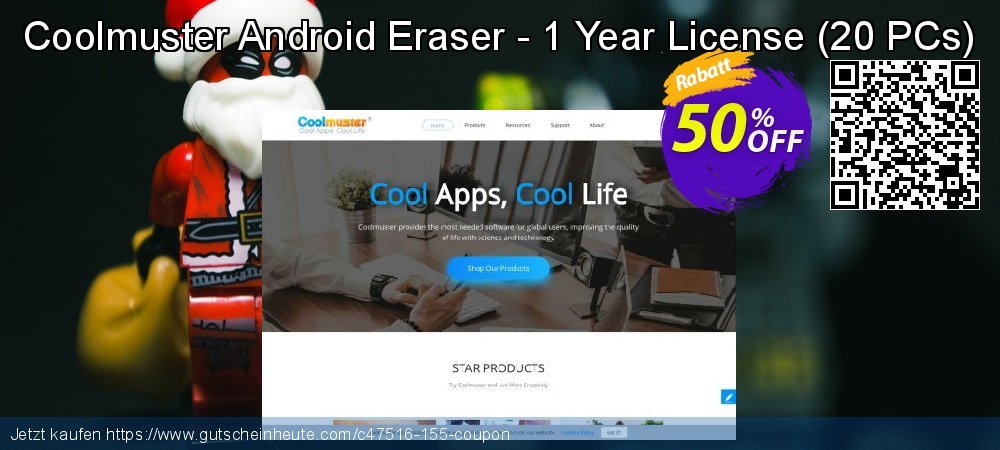 Coolmuster Android Eraser - 1 Year License - 20 PCs  verwunderlich Nachlass Bildschirmfoto