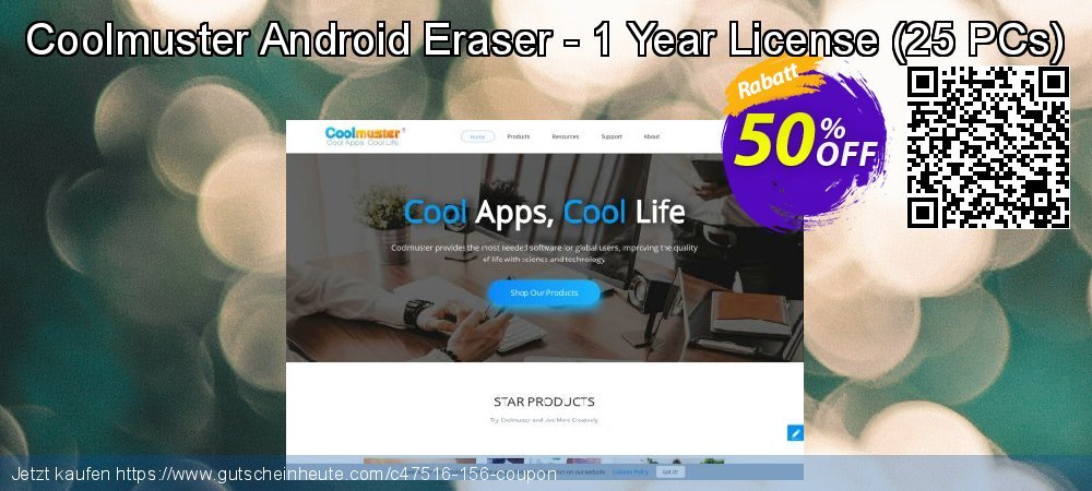 Coolmuster Android Eraser - 1 Year License - 25 PCs  toll Diskont Bildschirmfoto